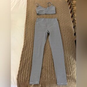 Olympia Navy and White Stripe Activewear Set